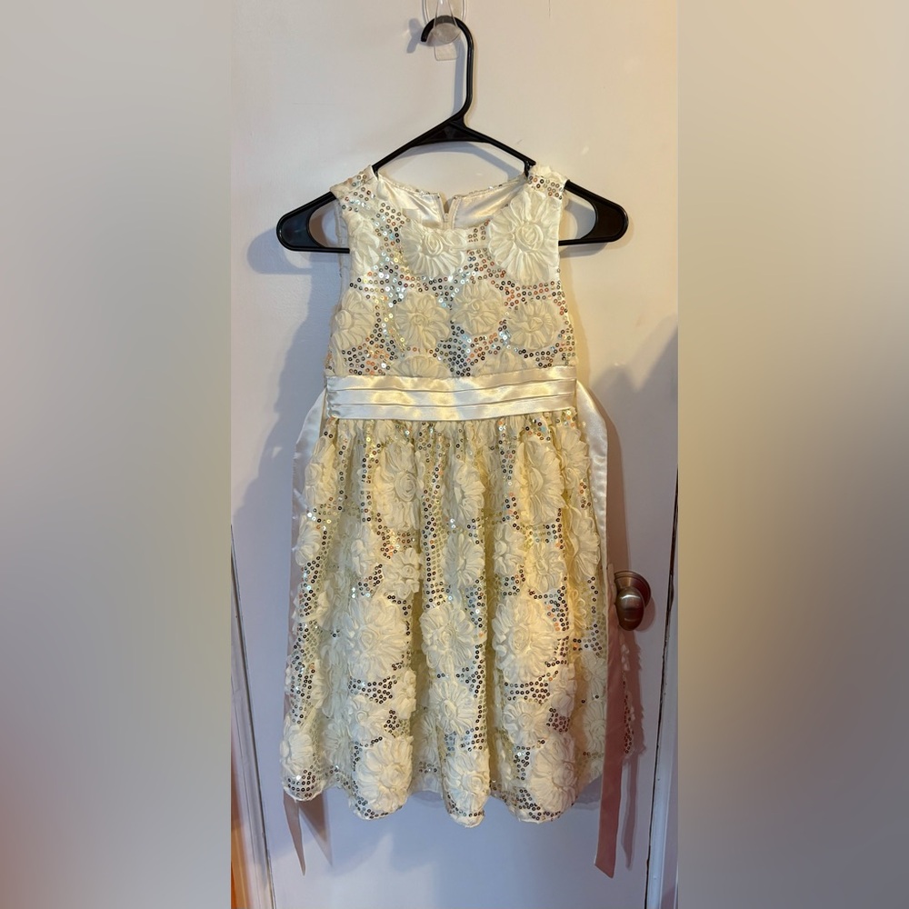 Elegant Cream Lace Kids Dress